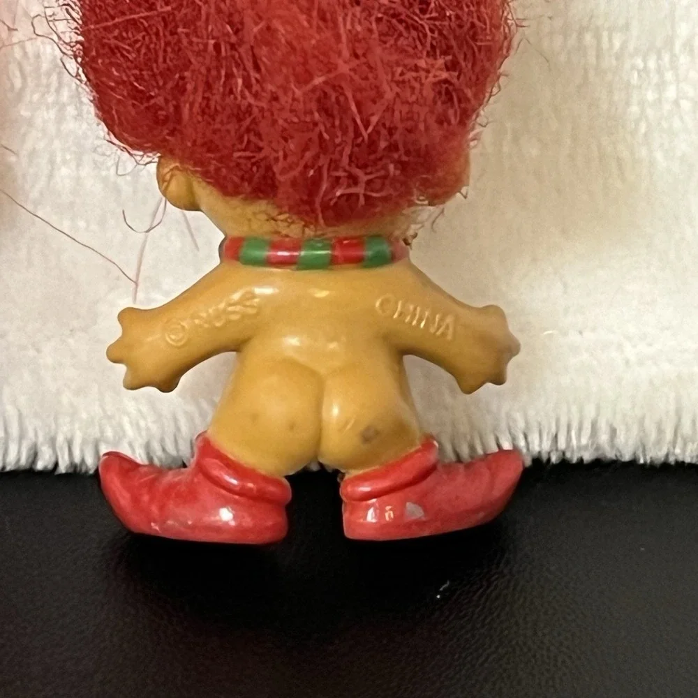 Vintage Troll Doll Pencil Toppers Red Hair RUSS Christmas Elf & Tiny Treasure